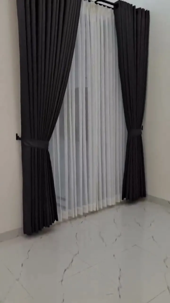 Gorden Blackout Charcoal & Vitrase Putih